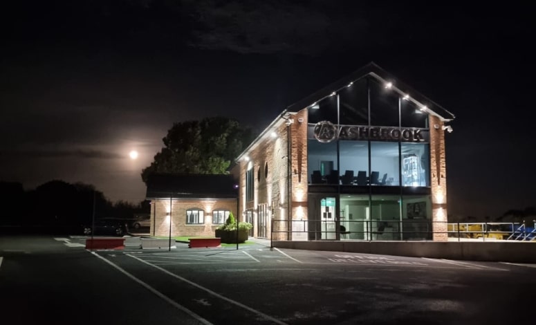 ASHBROOK Head Office by night